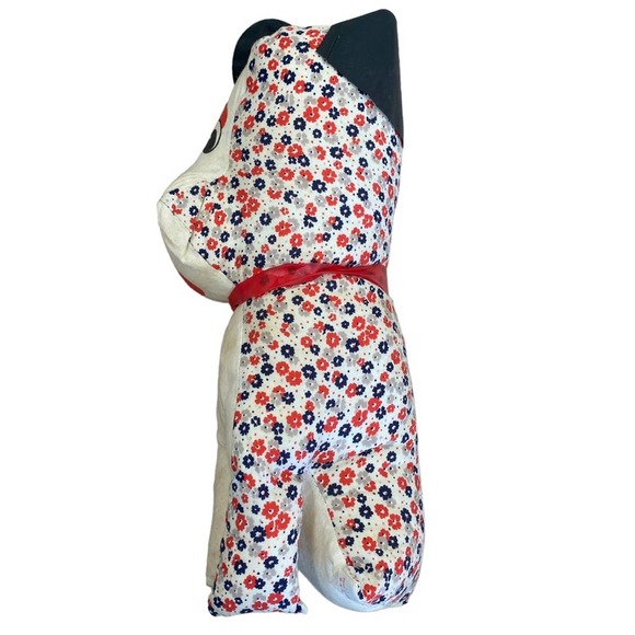 Vintage Stuffed Dog Carnival State Fair Prize Plastic Ears Collar Droopy Plush - Picture 2 of 5